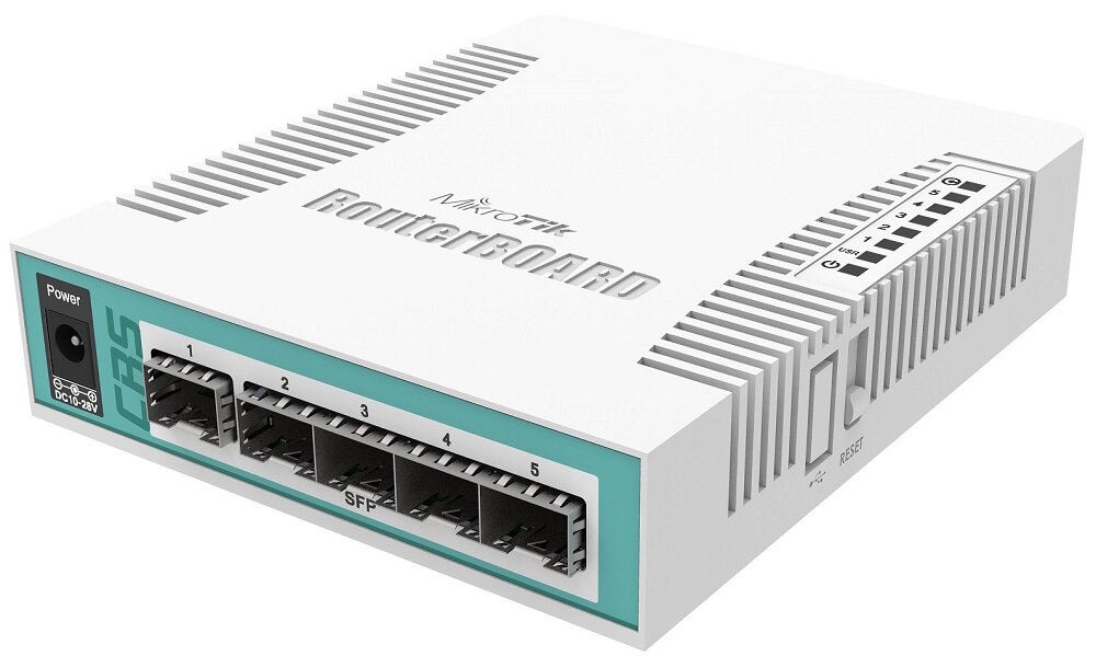 Switch MIKROTIK CRS106-1C-5S - bogaty zestaw złącz skuteczne odprowadzanie ciepła ograniczenie emisji dźwięku