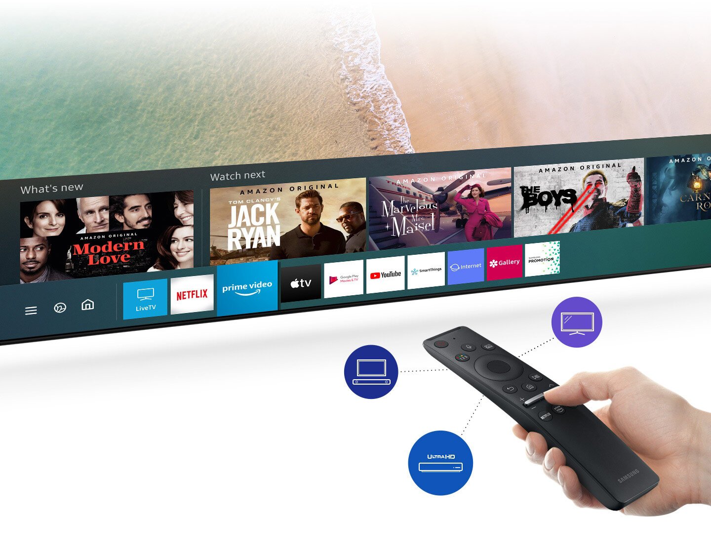 phpayqpao pl-feature-qledtv-q95t-2021-532526525 Jeden pilot do zarządzania wszystkimi urządzeniami Samsung. Q95TDTXXH