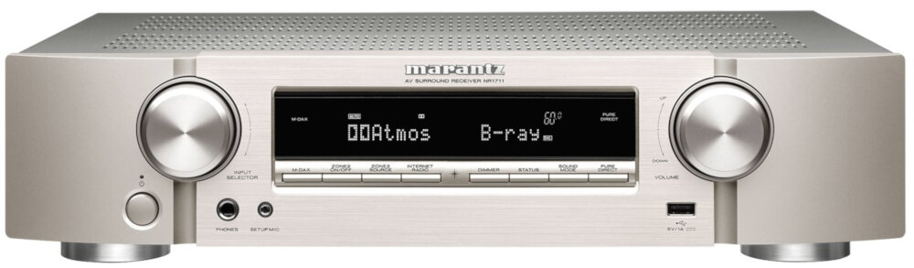 Amplituner MARANTZ NR1711 - wygląd ogólny AirPlay 2 Youtube Netflix Apple Music Apple Home