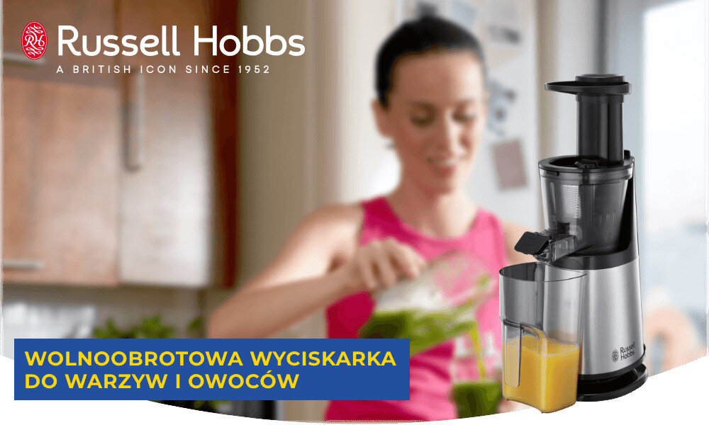 Wyciskarka wolnoobrotowa RUSSELL HOBBS 25170-56 zdjęcie lifestyle Świeży sok każdego dnia