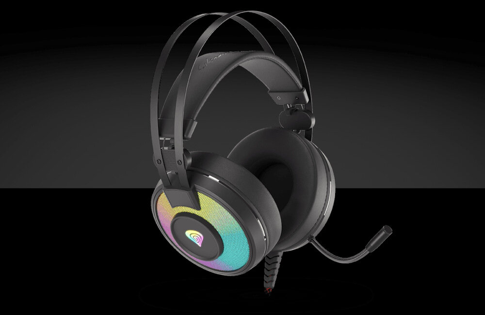 Słuchawki GENESIS <span>Neon 600 RGB</span> przetworniki design podświetlenie RGB łączność przewodowa mikrofon wysięgnik wypełnienie pałąk regulacja