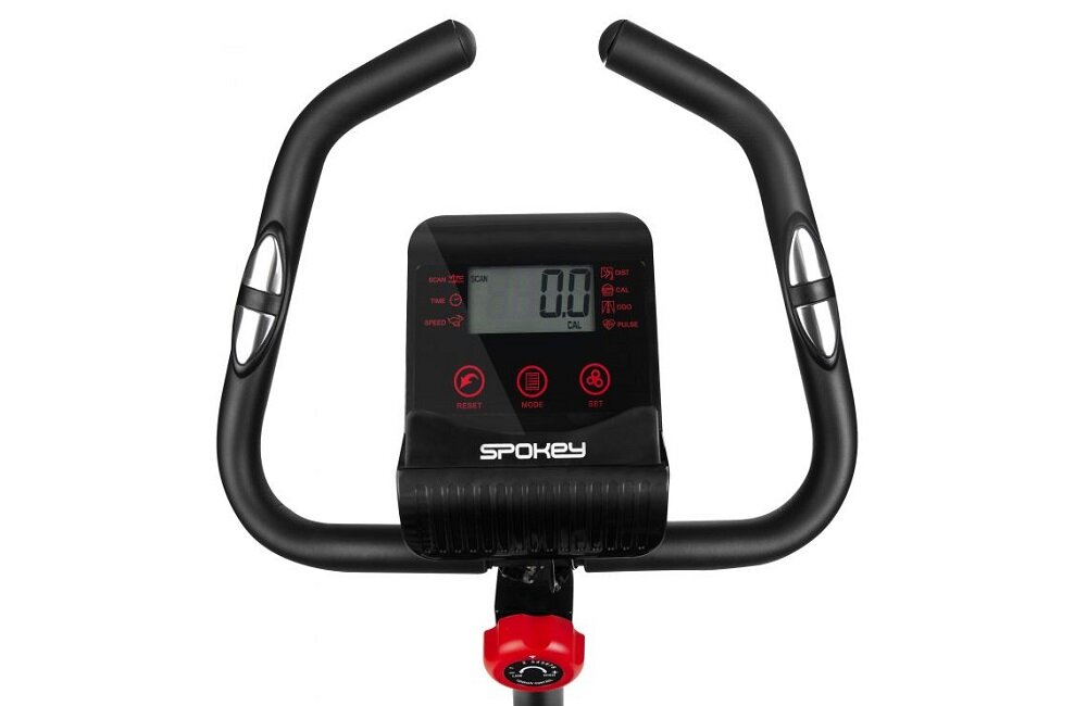 Rower magnetyczny SPOKEY Lordi Monitoruj swoją aktywność wyposażony w duży monitor miejsce na telefon Sensory pulsu