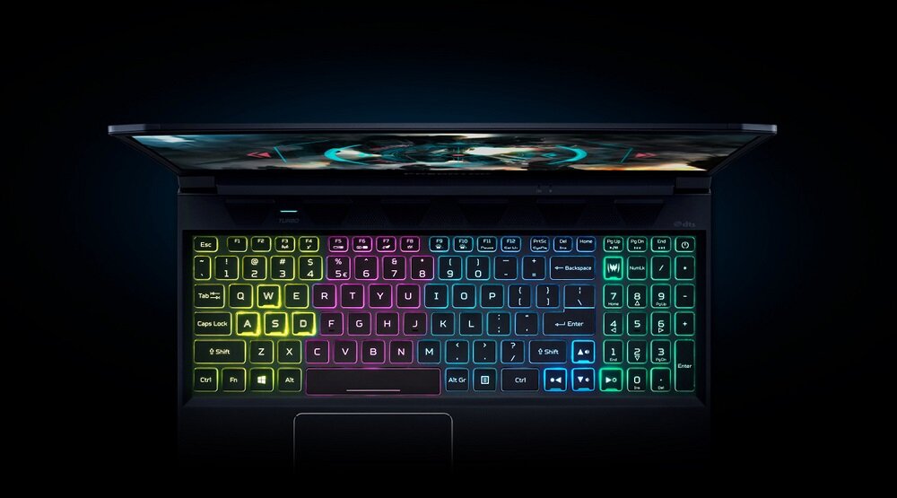 Laptop ACER Predator Triton 300 podświetlana klawiatura klawisz Turbo PredatorSense