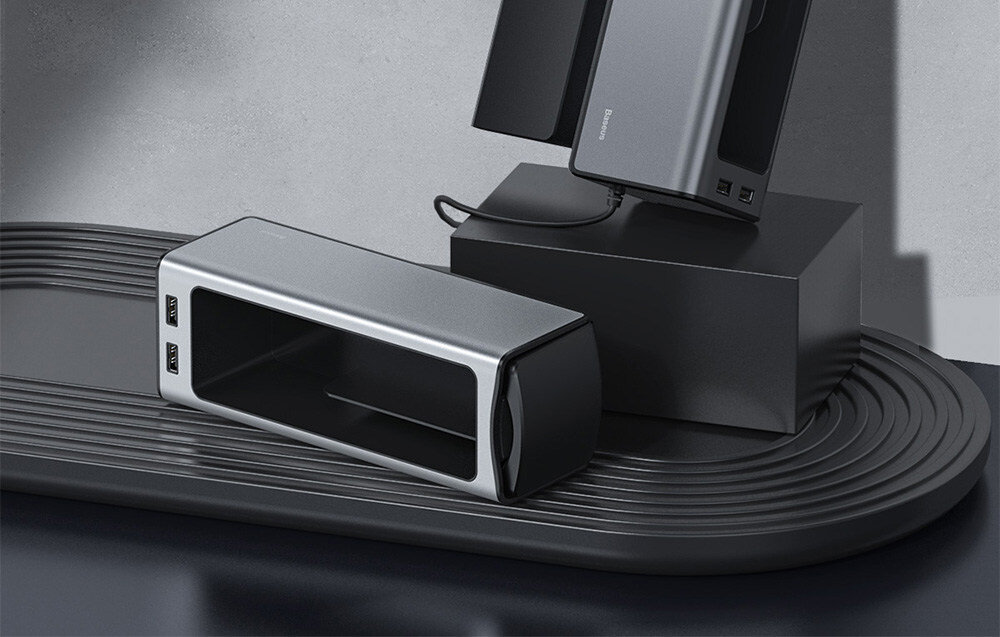 Organizer BASEUS Deluxe 2 x USB-C wyglad design wysoka jakosc wykonanie kompaktowy bezpieczny uzytkowanie