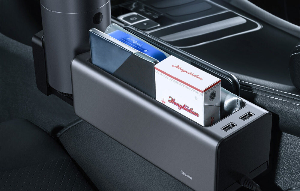 Organizer BASEUS Deluxe 2 x USB-C bezpieczny kompaktowy chowany uchwyt