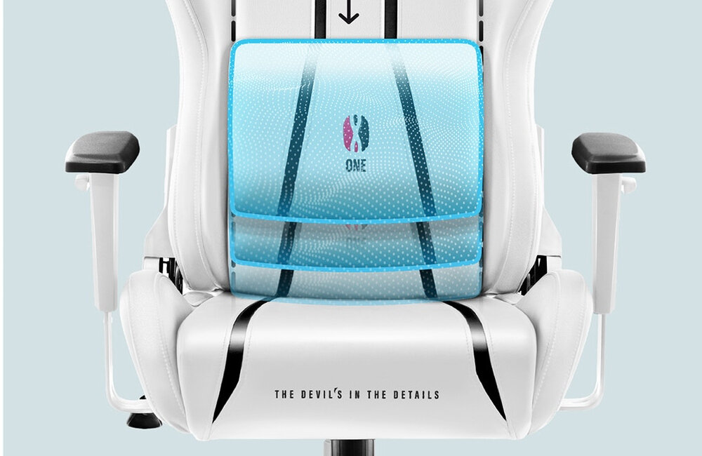 Fotel DIABLO X-ONE 2.0 Size Biało-czarny poduszka lędźwiowa