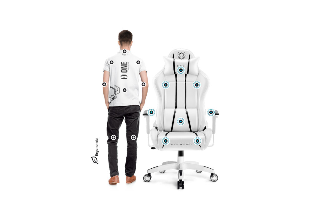 Fotel DIABLO X-ONE 2.0 Size Biało-czarny jakość trwałość
