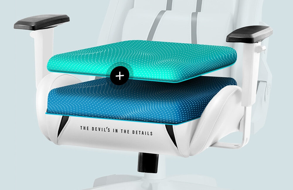 Fotel DIABLO X-ONE 2.0 Size Biało-czarny podwójna pianka warstwy