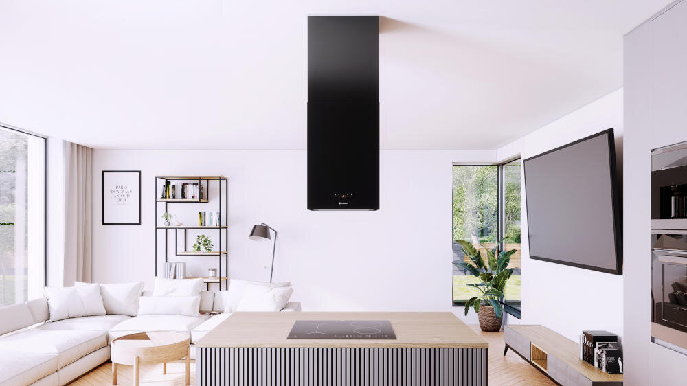 Werno-Isola-40-2-Black okap prosty elegancki wygląd urządzenie wyciąg pochłaniacz