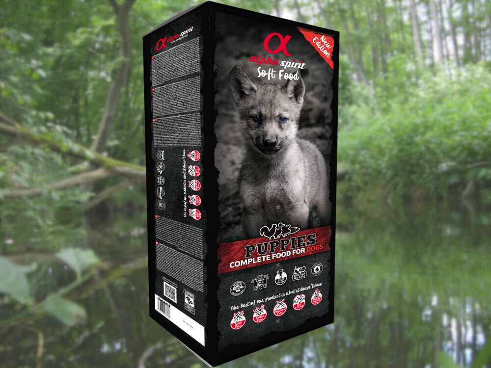 Karma dla psa ALPHA SPIRIT Puppies Indyk z rybą (45 x 210 g) dawkowanie analiza sklad