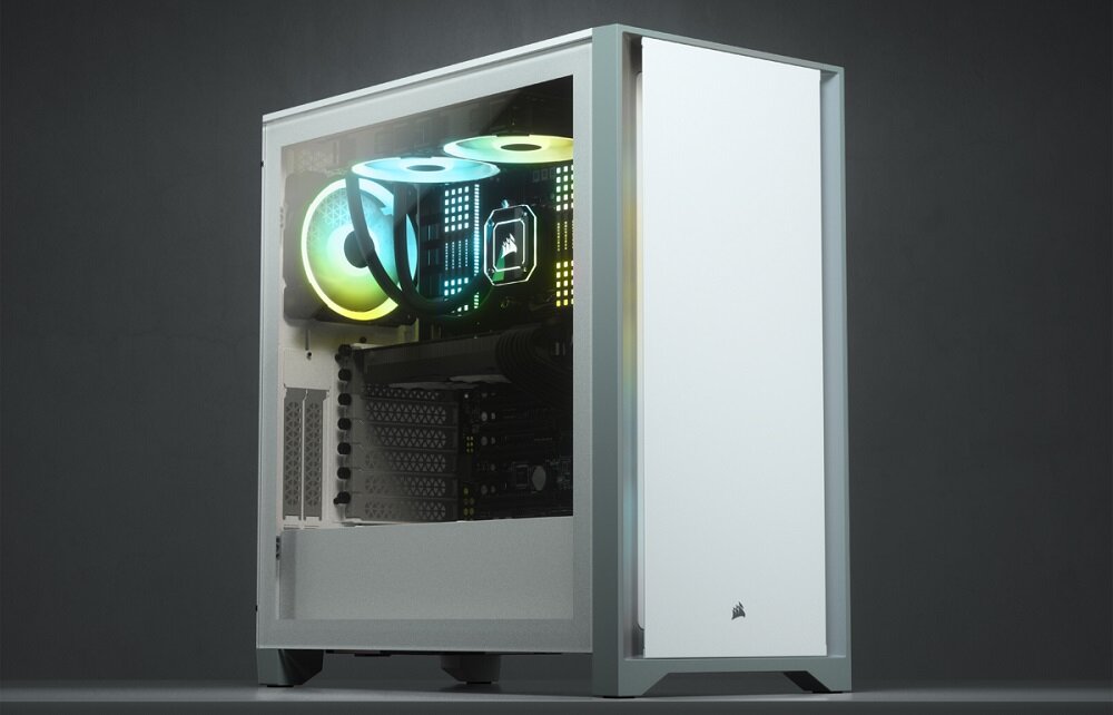 Obudowa CORSAIR 4000D TG White - system aranżacji kabli RapidRoute