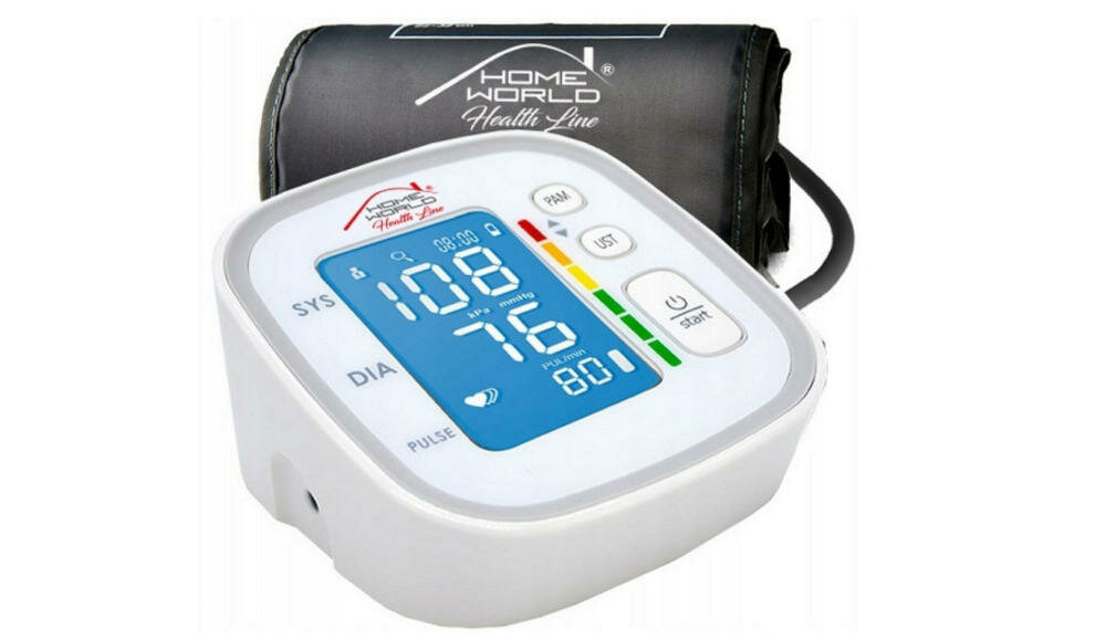 HOME-WORLD-HW-HL001 ciśnieniomierz naramienny elektroniczny funckja transmisji danych bluetooth pomiar ciśnienie tętno ramię wyniki