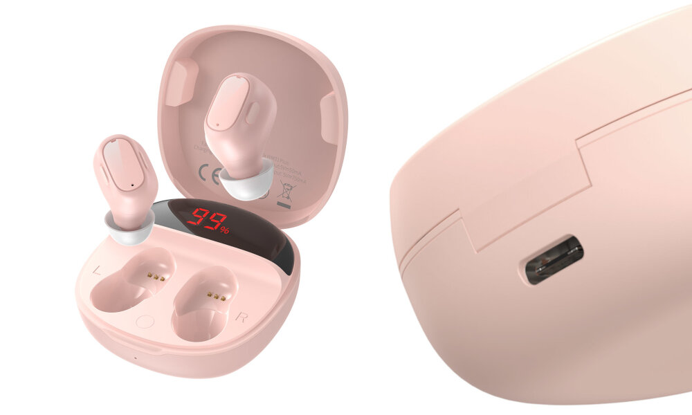 SŁUCHAWKI BASEUS ENCOK WM01 PLUS wskaźnik LED port USB-C