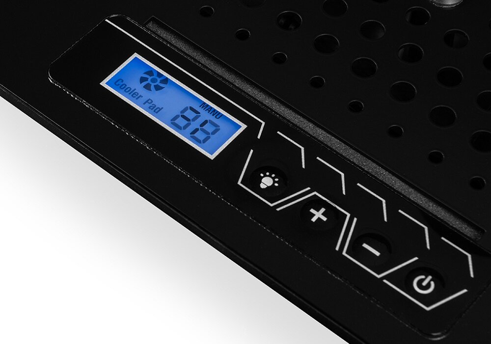 Podstawka chłodząca MODECOM MC-CF18 RGB - Wyświetlacz LCD panel sterowania