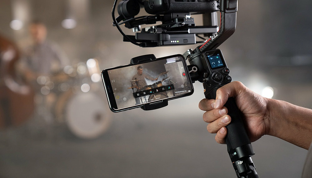 Gimbal ręczny DJI RS 2 (Ronin-S2) wyswietlacz lcd aplikacja