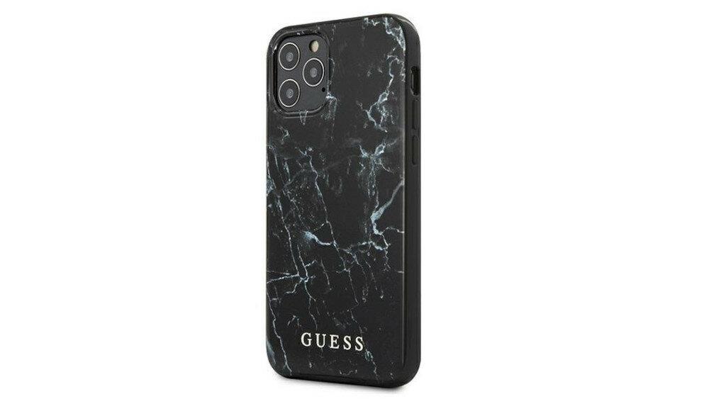 ETUI GUESS MARBLE DO IPHONE 12 5.4 CZARNY wzornictwo piękno surowy marmur czarny zachwyca elegancja chłodny charakter nieoczywisty wzor oryginalny tył