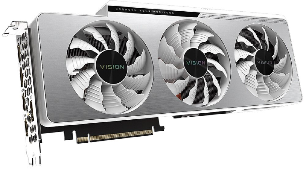 Karta graficzna GIGABYTE GeForce RTX 3080 Vision 10GB - pamięć wewnętrzna 10GB GDDR 6x szybszy przesył informacji PCIExpress 4.0 x 16