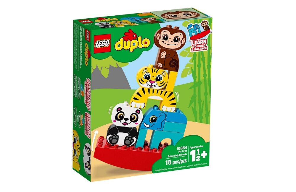 LEGO Duplo Moje pierwsze zwierzątka na równoważni 10884 Kreatywna zabawa prawidłowy rozwój merytoryczny dziecka klocki dla najmłodszych