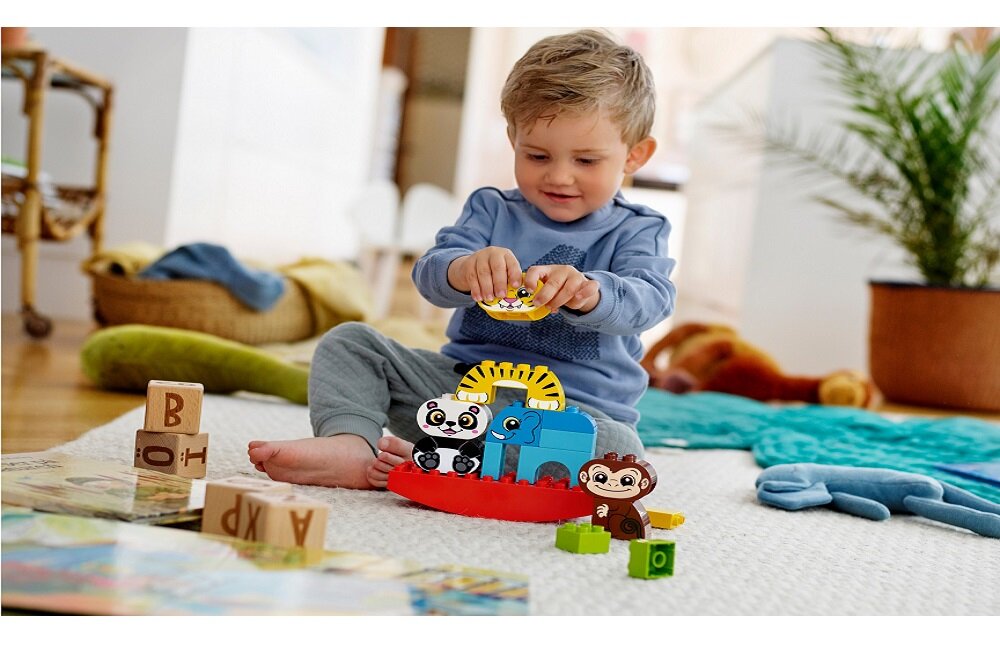 LEGO Duplo Moje pierwsze zwierzątka na równoważni 10884 Kreatywna zabawa prawidłowy rozwój merytoryczny dziecka klocki Rozwój wyobraźni Kolorowe 