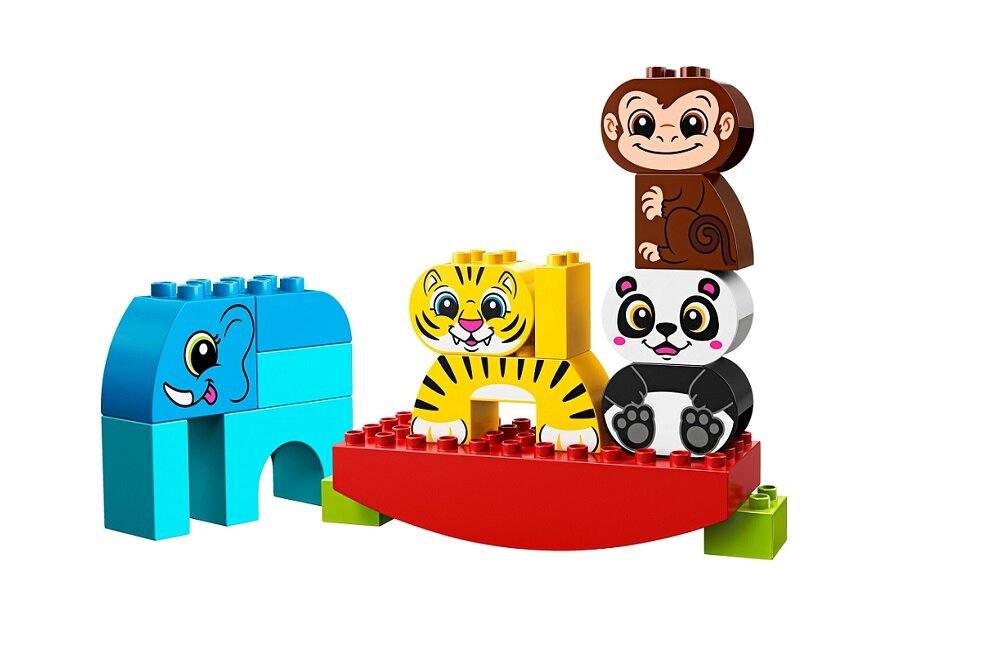 LEGO Duplo Moje pierwsze zwierzątka na równoważni 10884 Kreatywna zabawa prawidłowy rozwój merytoryczny dziecka klocki dla najmłodszych