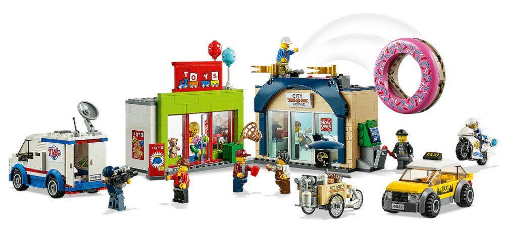 LEGO City Otwarcie sklepu z pączkami 60233 akcesoria zestaw baterie pilot