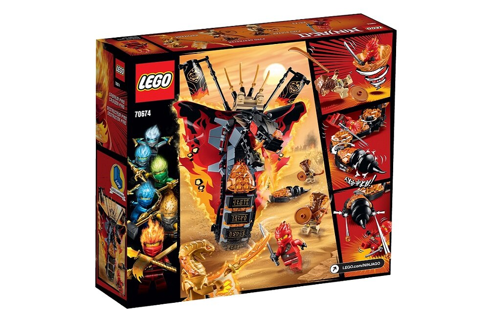 LEGO Ninjago Ognisty kieł 70674 kreatywna zabawa prawidłowy rozwój merytoryczny dziecka klocki figurki minifigurki klasyczna gra wielogodzinna zabawa niewielkie wysoka jakość