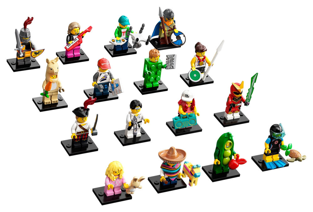 LEGO Minifigures Seria 20 71027 8 elementów jedna z postaci opakowanie zawiera jedną losową figurkę