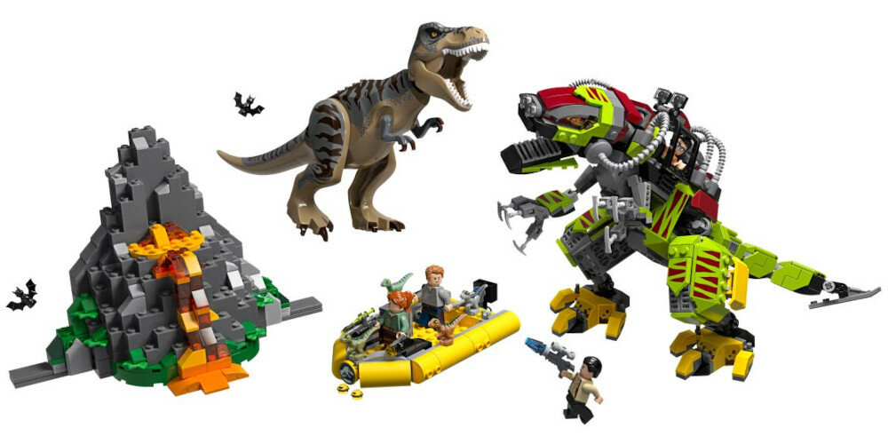 LEGO Jurassic World Tyranozaur kontra mechaniczny dinozaur 75938 zabawa minifigurki dinozaury