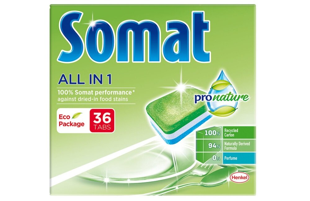Tabletki do zmywarek SOMAT All In 1 Pro Nature 36 szt Blask naczyń po każdym użyciu