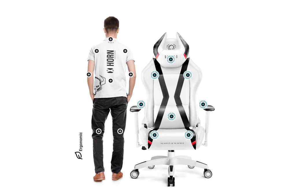 Fotel DIABLO CHAIRS X-Horn 2.0 (XL) Biało-czarny komfort