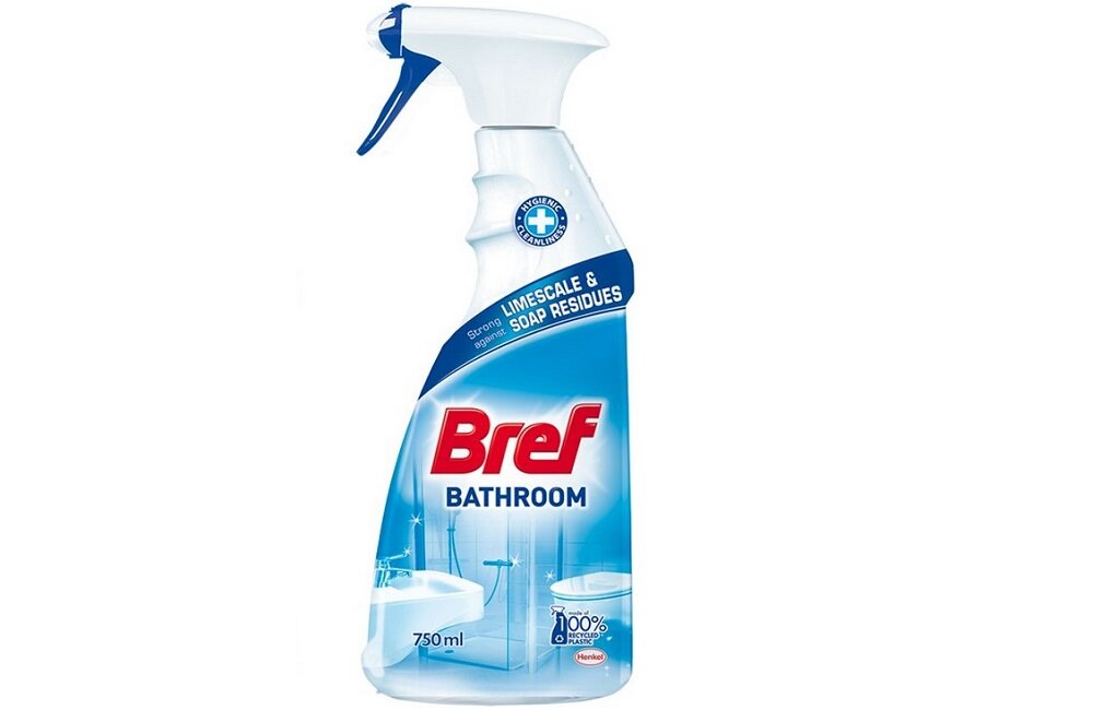 Płyn do czyszczenia łazienki BREF Bathroom 750 ml Zapewnia higieniczną czystość Perfekcyjny wygląd łazienki skutecznie usuwa kamień oraz osady z mydła i wody