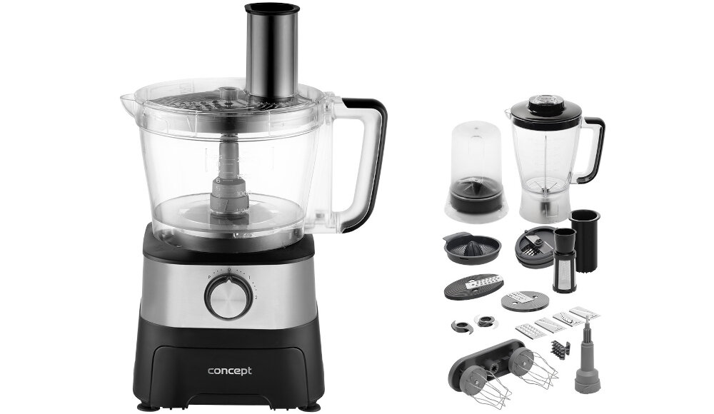 Robot kuchenny CONCEPT Cube RM3000 800W z blenderem kielichowym zestaw akcesoria komplet wyposazenie