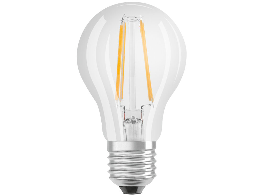 Żarówka LED OSRAM BASECLA60 7W E27 100000 cykli wlaczania i wylaczania szybki czas nagrzewania 0,5 sekundy zuzycie pradu 7 kWh na 1000 godzin pracy enerooszczedne rozwiazanie