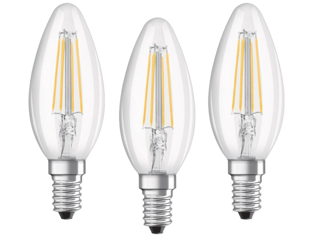 Żarówka LED OSRAM BASECLB40 4W E14 3 szt. energooszczedne wydajne oswietlenie moc 4 W 3 zarowki w zestawie