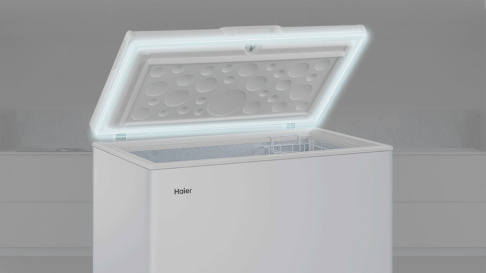 HAIER-HCE429F zamrażarka wnętrze ocynkowane aluminium mikrokomórkowa pianka łatwe czyszczenie trwałość izolacyjna pianka