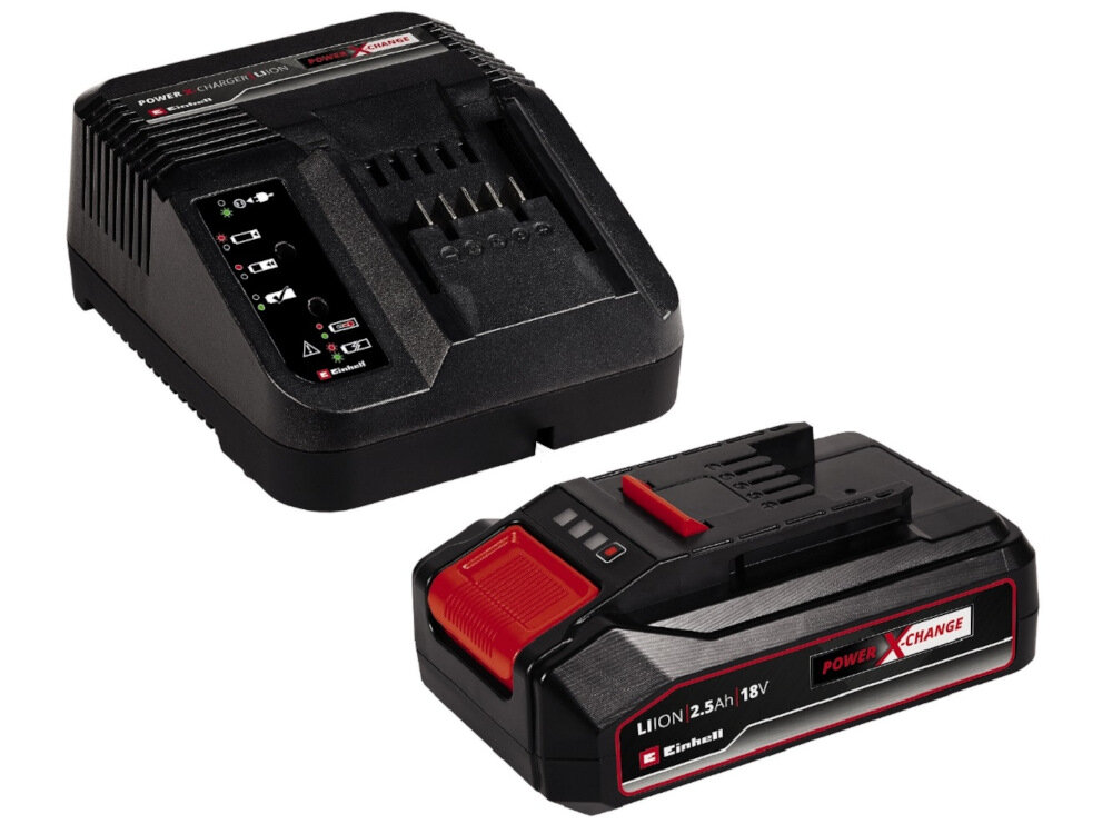 Akumulator EINHELL 4512097 2.5 Ah 18V + Ładowarka zestaw startowy akumulator i łądowarka system Power X-Change do użytku w domu i ogrodzie