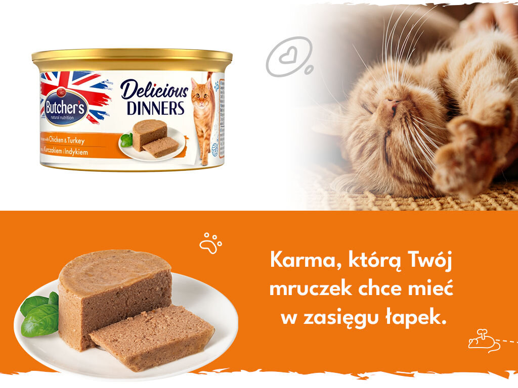 butchers delicious dinners kot grafika czwarta 85g