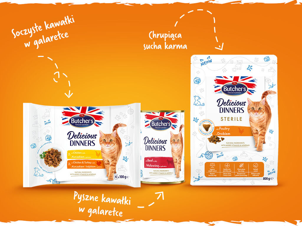 butchers delicious dinners kot grafika piąta 85g