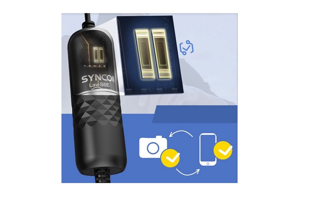 Mikrofon SYNCO LAV S6E Krystalicznie czysty dźwięk osłona przeciwwietrzna