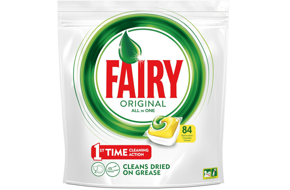 Kapsulki do zmywarek FAIRY Original All In One Lemon 84 szt siwezosc idealnie gladka powierzchnia profesjonalne mycie opracowane ze szczegolna precyzja pachnace