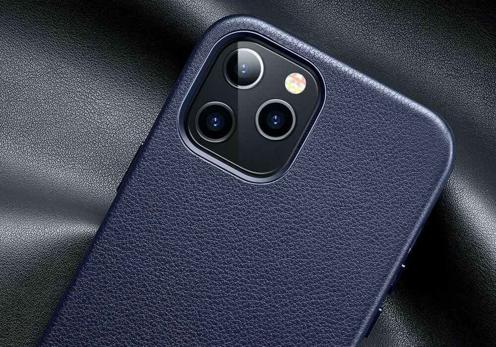 Etui ESR Metro Premium do iPhone 12 12 PRO niebieski design mikrofibra