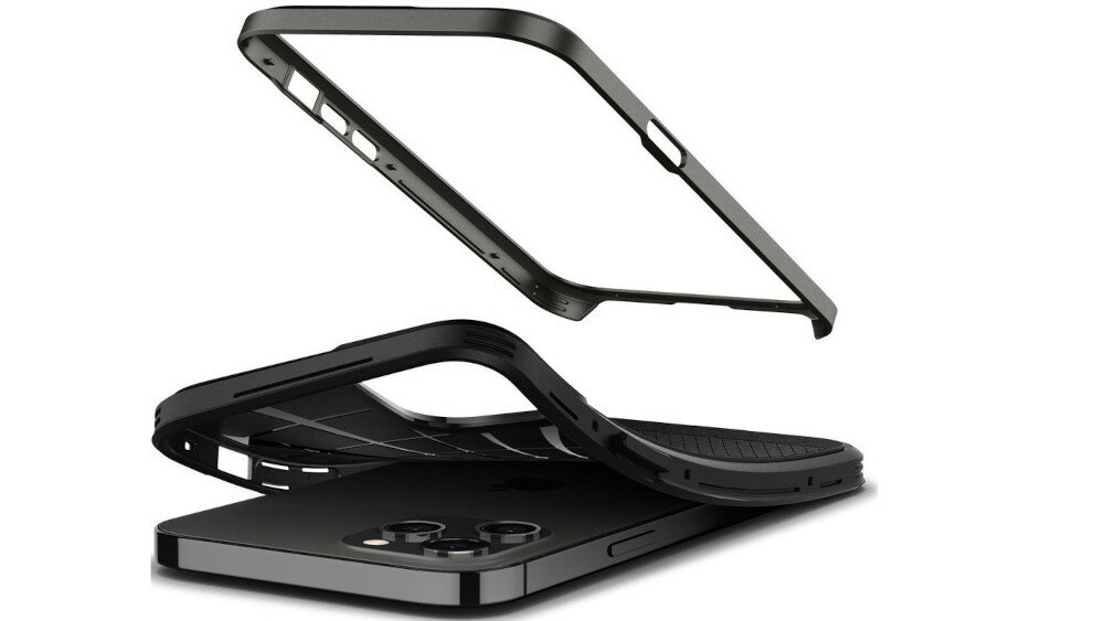 Etui SPIGEN Neo Hybrid do Apple iPhone 12/12 Pro Gunmetal drop test testy na upadek wytrzymałość certyfikat wojskowy