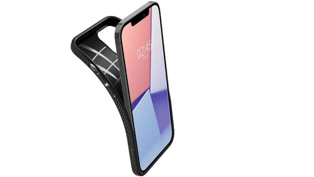 Etui SPIGEN Liquid Air do Apple iPhone 12/12 Pro Czarny precyzyjnie wykonany osłony na przyciski wycięcia