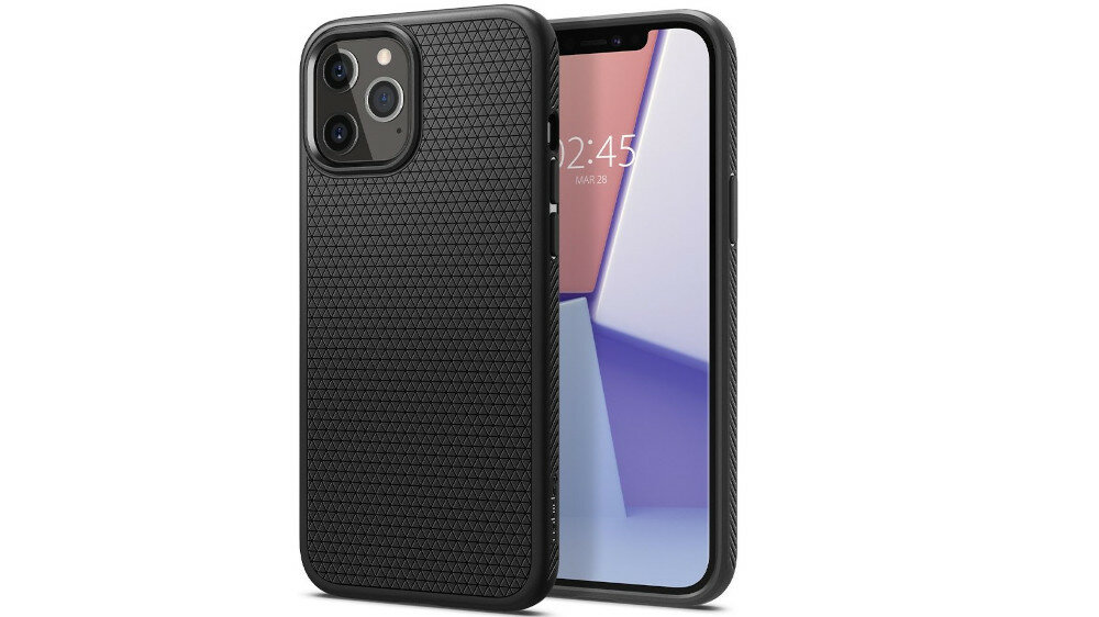 Etui SPIGEN Liquid Air do Apple iPhone 12/12 Pro Czarny idealnie dopasowany oplata krawędzie i tył