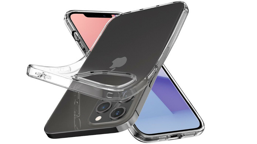 Etui SPIGEN Liquid Crystal do Apple iPhone 12/12 Pro Przezroczysty zapobiega przyleganiu do urządzenia punktowa struktura