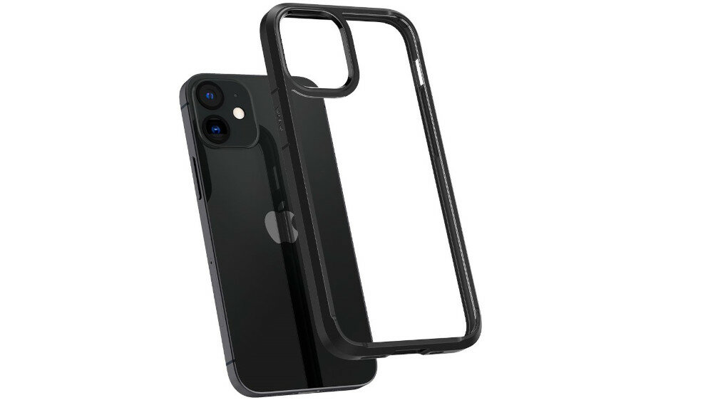 Etui SPIGEN Ultra Hybrid do Apple iPhone 12 Mini czarny ochrona na zarysowania osłona na przyciski wycięcia na porty