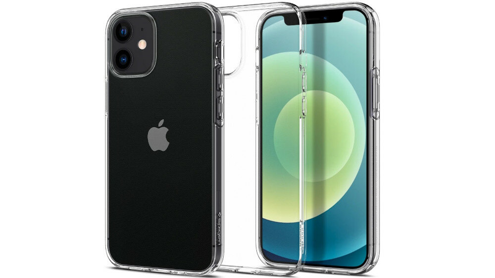 Etui SPIGEN Liquid Crystal do Apple iPhone 12 Mini Przezroczysty idealnie dopasowane cienka nakładka ładowanie bezprzewodowe wycięcia na porty