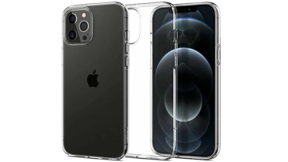 Etui SPIGEN Liquid Crystal do Apple iPhone 12 Pro Max Przezroczysty idealnie dopasowane cienka nakładka ładowanie bezprzewodowe wycięcia na porty