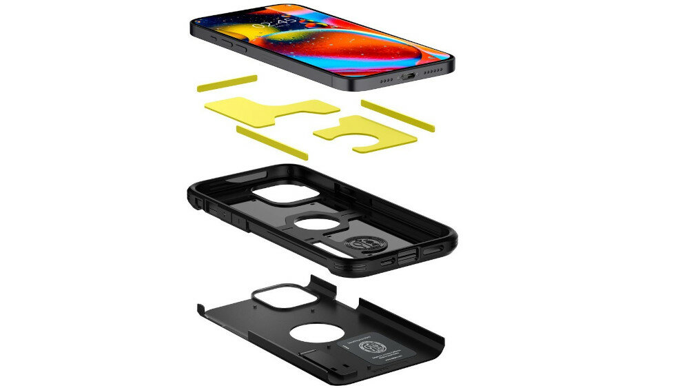 Etui SPIGEN Tough Armor do Apple iPhone 12 Pro Czarny ochrona przed zarysowaniem osłony wycięcia