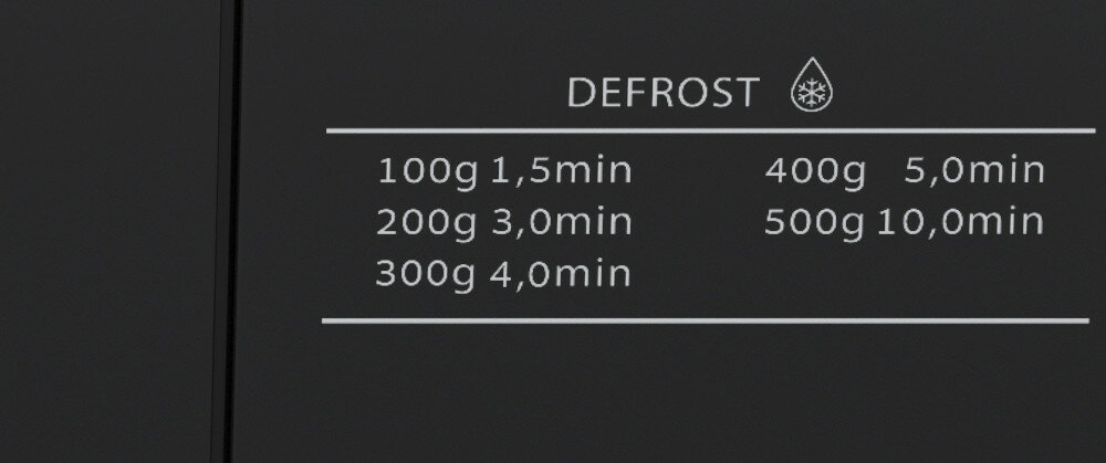 Kuchenka mikrofalowa SHARP YC-GG02E-B Defrost rozmrażanie